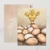 Starke-Chick-Karte Postkarte (Vorne/Hinten)