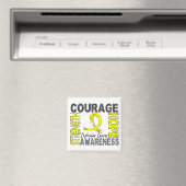 Stärke Courage Hope Testicular Cancer Magnet (In Situ (Geschirrspüler))
