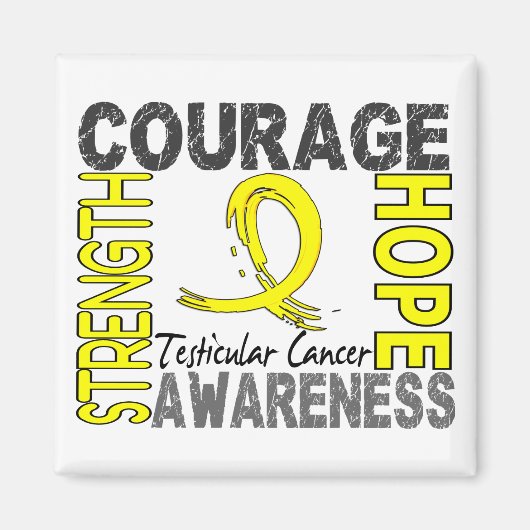Stärke Courage Hope Testicular Cancer Magnet (Vorne)