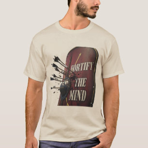 Stärke den Geist   Stoischer Römischer Schild Moti T-Shirt