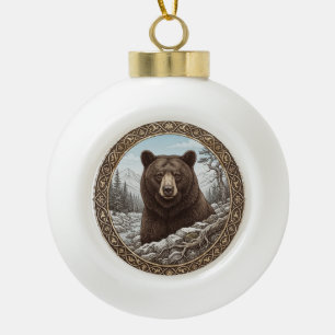 Stärke des wilden Bären Vintage-Keramikschmuck Keramik Kugel-Ornament