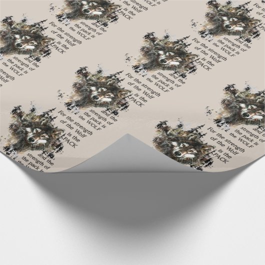 Stärke des Wolfs ist das Angebot von Wasserfarben  Geschenkpapier (Ecke)