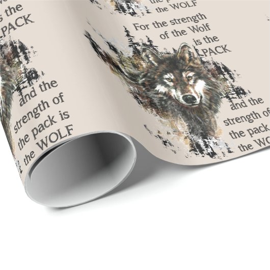 Stärke des Wolfs ist das Angebot von Wasserfarben  Geschenkpapier (Rolleneckpunkt)