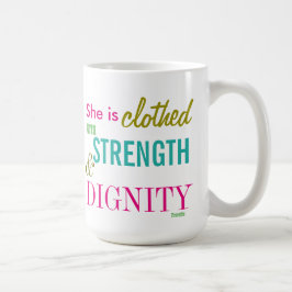Stärke Dignity Bible Verse Girls Inspiration Kaffeetasse