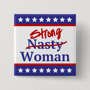 Starke Eklige weibliche US Flagge Button