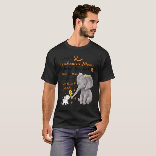 Starke Elefantenleukämie-Mama zweimal Liebe T-Shirt (Vorne ganz)