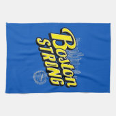 Starke Erinnerungen an die Stadt Boston an Blue Geschirrtuch (Horizontal)