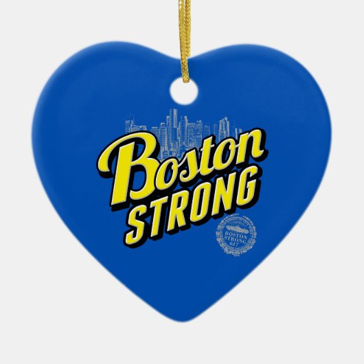 Starke Erinnerungen an die Stadt Boston an Blue Keramik Ornament (Vorne)