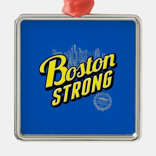 Starke Erinnerungen an die Stadt Boston an Blue Silbernes Ornament (Vorne)