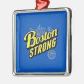 Starke Erinnerungen an die Stadt Boston an Blue Silbernes Ornament (Links)