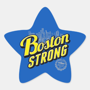 Starke Erinnerungen an die Stadt Boston an Blue Stern-Aufkleber