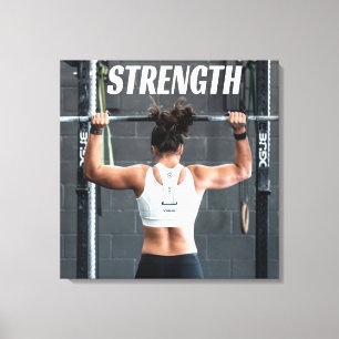 Stärke Fitness Frauen Muskel Workout Motivierend Leinwanddruck