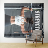 Stärke Fitness Frauen Muskelschwäche Motivierend Wandteppich (Beispiel (Horizontal))