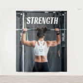 Stärke Fitness Frauen Muskelschwäche Motivierend Wandteppich (Vorderseite)