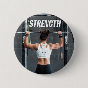 Stärke Fitness Frauen Muskeltraining Motivierend Button