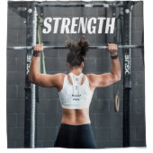 Stärke Fitness Frauen Muskeltraining Motivierend Duschvorhang (Vorderseite)