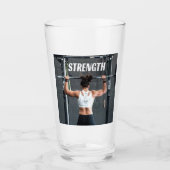 Stärke Fitness Frauen Muskeltraining Motivierend Glas (Vorderseite)