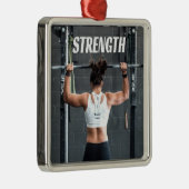 Stärke Fitness Frauen Muskeltraining Motivierend Ornament Aus Metall (Rechts)