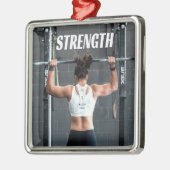 Stärke Fitness Frauen Muskeltraining Motivierend Ornament Aus Metall (Links)