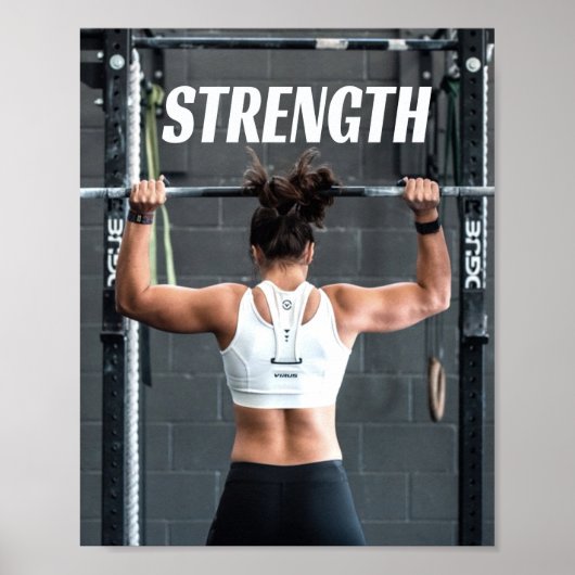 Stärke Fitness Frauen Muskeltraining Motivierend Poster (Vorne)
