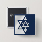 Starke Flagge Israels Button (Vorne & Hinten)