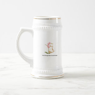 Starke Florale Frau Bierglas