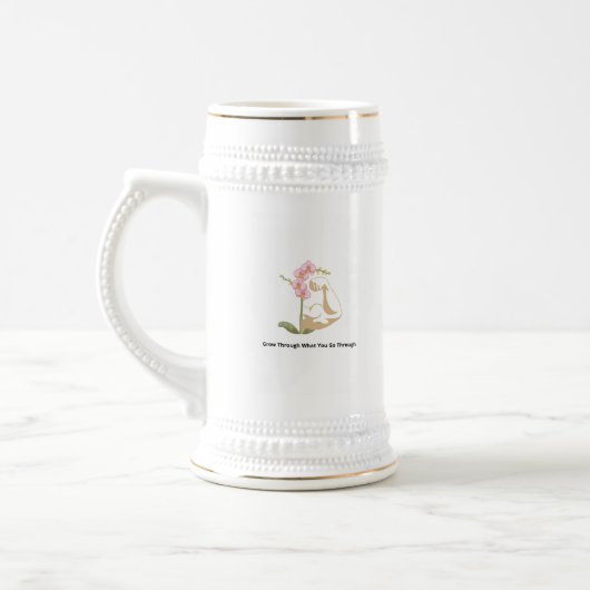Starke Florale Frau  Bierglas (Links)