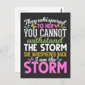 Starke Frau Butterfly Regenbogen Sturm Frauen Postkarte (Vorne/Hinten)