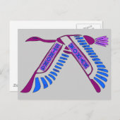 Starke Frau fliegt Postkarte (Vorne/Hinten)