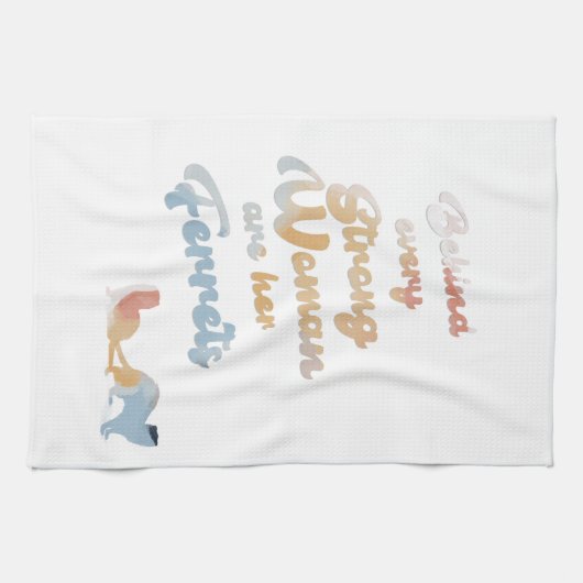 Starke Frau... Frettenturm Geschirrtuch (Horizontal)