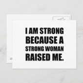 Starke Frau hat mich aufgezogen Postkarte (Vorne/Hinten)