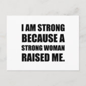 Starke Frau hat mich aufgezogen Postkarte (Vorderseite)