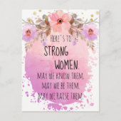 Starke Frau Pink Lilac Glitzer Motivation Postkarte (Vorderseite)