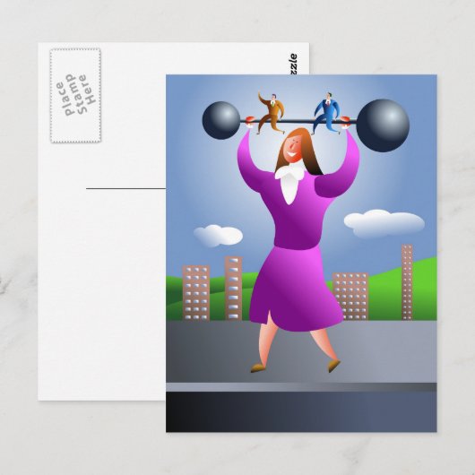 Starke Frau Postkarte (Vorne/Hinten)
