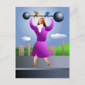 Starke Frau Postkarte (Vorderseite)