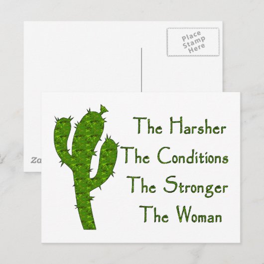 Starke Frau Postkarte (Vorne/Hinten)