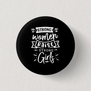 Starke Frauen heben eine starke Girl-Taste Button