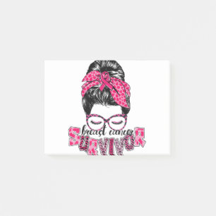 Starke Frauen Messy Bun Breast Cancour Survivor Pi Post-it Klebezettel