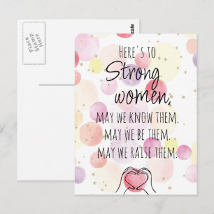 Starke Frauen Motivierende Wasserfarben-Blasen Postkarte