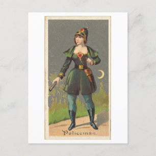 Starke Frauen Serie #13: Polizistin Vintage Postkarte