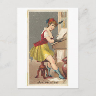 Starke Frauen Serie #4: Journalistin Vintage Postkarte
