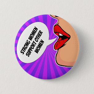 Starke Frauen unterstützen einander als feministi Button