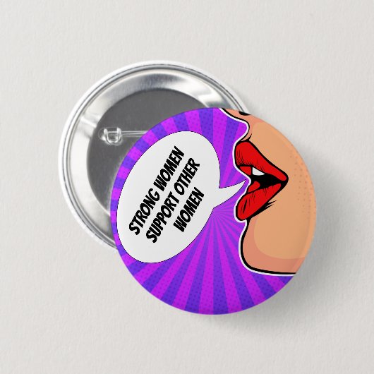 Starke Frauen unterstützen einander als feministis Button (Vorne & Hinten)