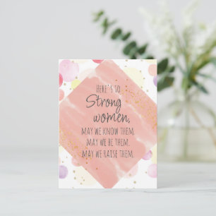 Starke Frauen Zitat Gold Blush Blasen Postkarte