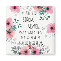 Starke Frauen Zitat Rosa Florales Geschenk zur Gra