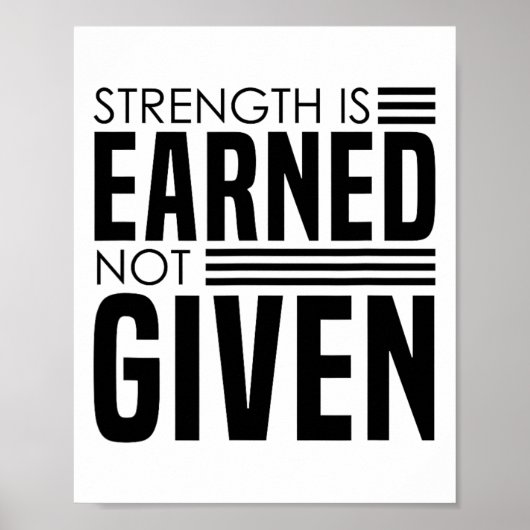 Stärke gewonnen - Bodybuilding Poster (Vorne)