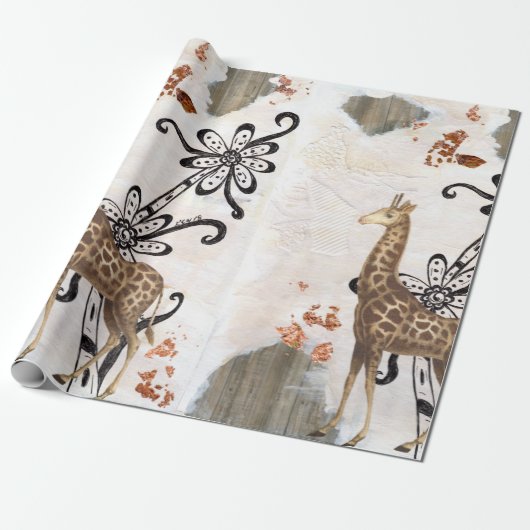 Starke Giraffe Geschenkpapier (Ungerollt)