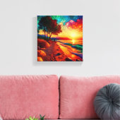 Starke Glassonnenuntergangsszene Leinwanddruck (Insitu (Wohnzimmer))