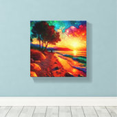 Starke Glassonnenuntergangsszene Leinwanddruck (Insitu (Holzboden))