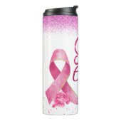 Stärke Glaube Courage rosa Band Thermal Tumbler Thermosbecher (Nach links gedreht)